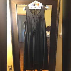 Sheer embroidered top midi